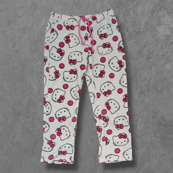 Hello Kitty By Sanrio Women's Fleece Pajama Pants Medium - Picture 1 of 6